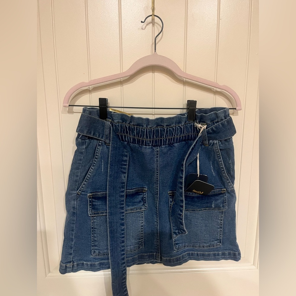 Denim Skirt with Pockets